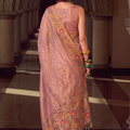 Beautiful Baby Pink Tissue Silk Saree Embroidery Work for Women