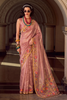 Beautiful Baby Pink Tissue Silk Saree Embroidery Work for Women