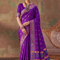 Royal Purple Soft Silk Woven Jacquard Saree for Women