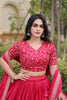 Gorgeous Rani Pink Satin Designer Lehenga Choli Set with Embroidery Work and Dupatta