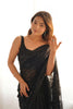 Elegant Black Shimmer Saree Embroidery Work for Women