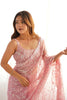 Beautiful Baby Pink Shimmer Saree Embroidery Work for Women