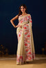 Elegant Cream Jute Silk Saree Designer Printed Work for Women