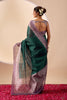 Stylish Bottle Green Jute Silk Saree Designer Printed Work for Women