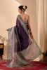 Royal Purple Jute Silk Saree with Designer Printed Work for Women
