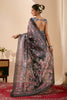 Premium Black Jute Silk Designer Printed Saree for Women