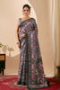 Premium Black Jute Silk Designer Printed Saree for Women