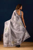 Lovely Grey Jute Silk Saree Designer Printed Work for Women