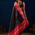 Designer Black Jute Silk Printed Saree Designer Border for Women