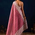 Beautiful Dusty Rose Jute Silk Saree Designer Border for Women
