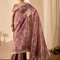 Stylish Dusty Mauve Jute Silk Saree Designer Printed Work for Women