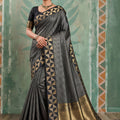 Premium Black Art Silk Weaving Jari Designer Saree for Women