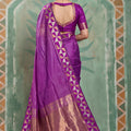 Royal Purple Art Silk Weaving Jari Designer Saree for Women