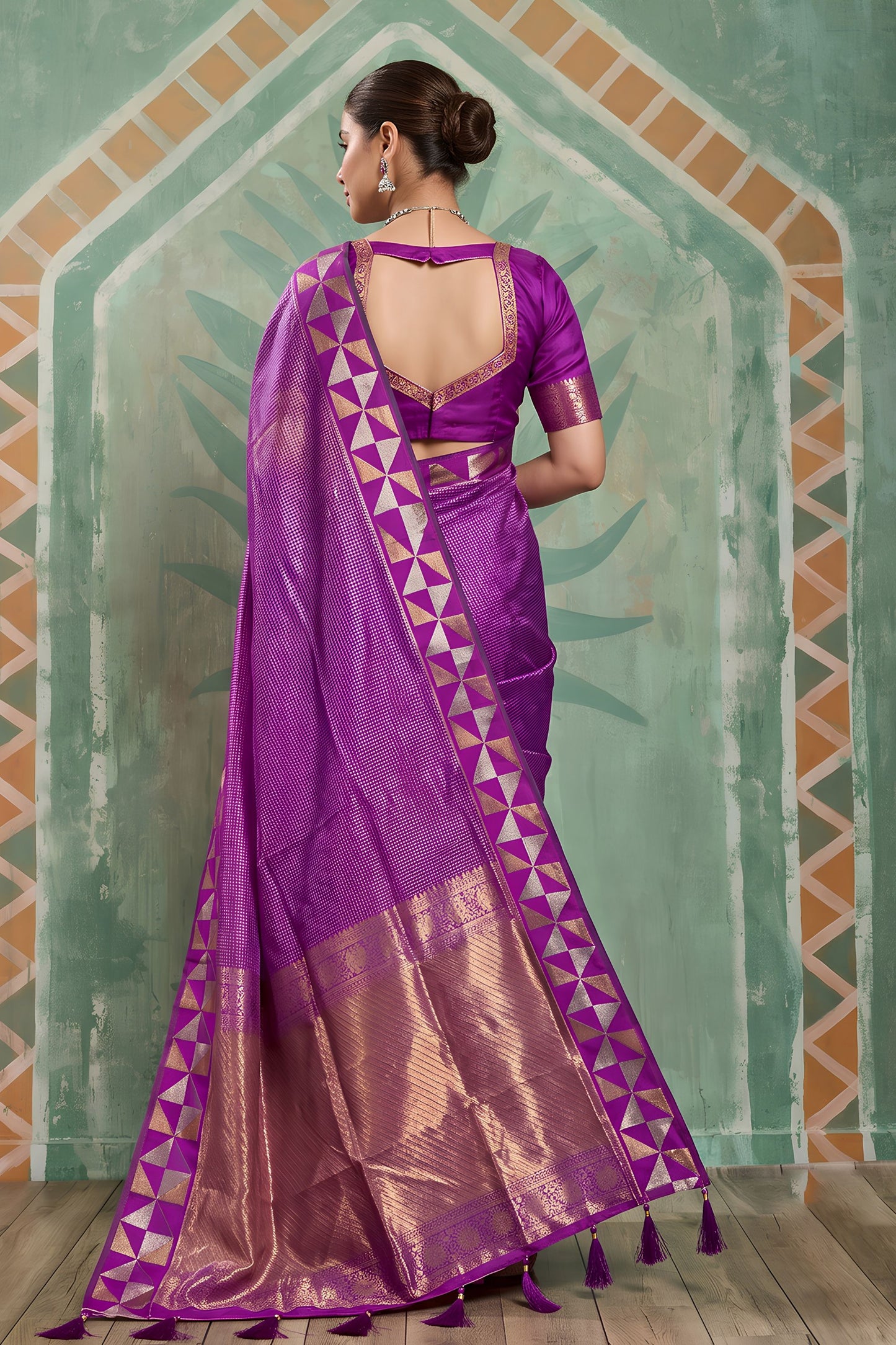 Royal Purple Art Silk Weaving Jari Designer Saree for Women