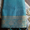 Stylish Teal Blue Art Silk Weaving Jari Designer Saree for Women