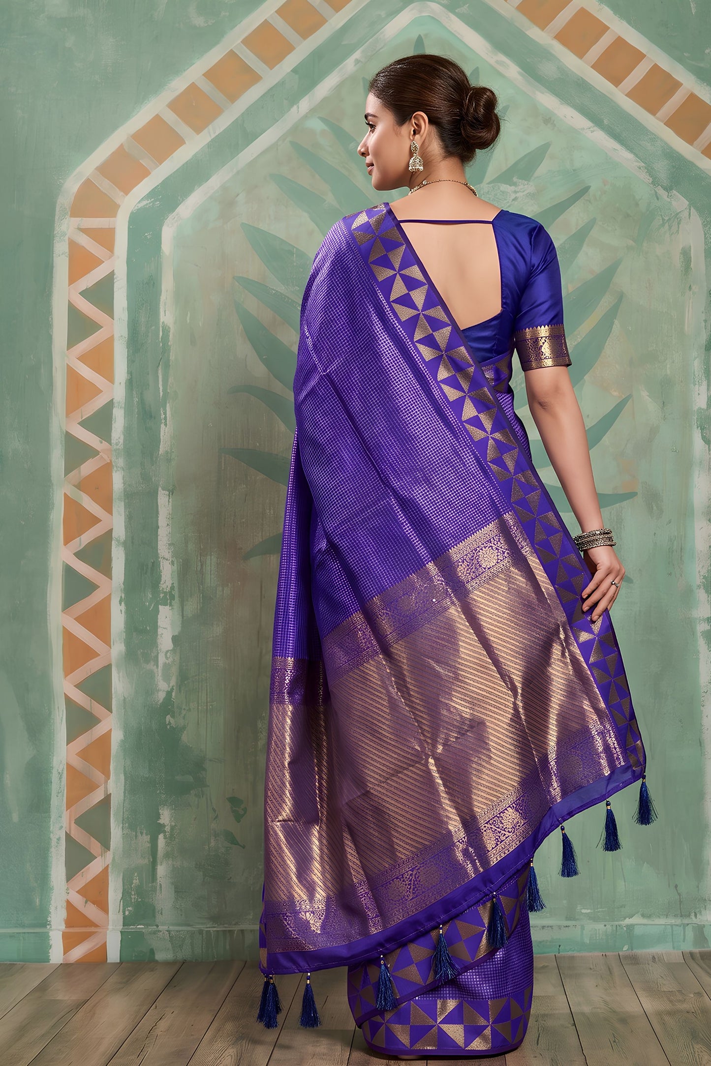 Premium Purple Art Silk Weaving Jari Designer Saree for Women