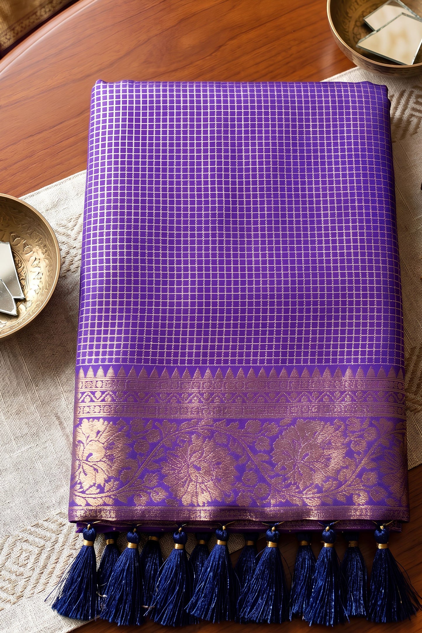 Premium Purple Art Silk Weaving Jari Designer Saree for Women
