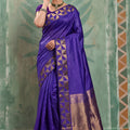 Premium Purple Art Silk Weaving Jari Designer Saree for Women