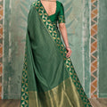 Elegant Bottle Green Art Silk Weaving Jari Designer Saree for Women