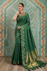 Elegant Bottle Green Art Silk Weaving Jari Designer Saree for Women