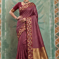Peacfull Maroon Art Silk Weaving Jari Designer Saree for Women