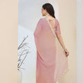 Premium Dusty Pink Silk Blend Saree Lace Work Border for Women
