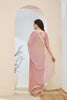 Premium Dusty Pink Silk Blend Saree Lace Work Border for Women