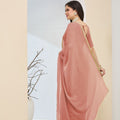 Stylish Rose Gold Silk Blend Saree Lace Border for Women