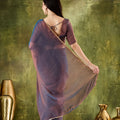 Lovely Brown Silk Blend Saree Lace Border for Women