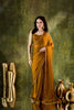 Elegant Mustard Gold Silk Blend Saree Lace Border for Women
