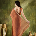 Premium Copper Brown Silk Blend Saree Lace Border for Women