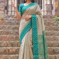 Graceful Beige Cotton Weaving Jari Designer Saree Border for Women