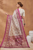 Premium Off White Silk Blend Designer Printed Saree for Women
