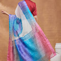 Royal Blue Silk Blend Designer Printed Saree for Women