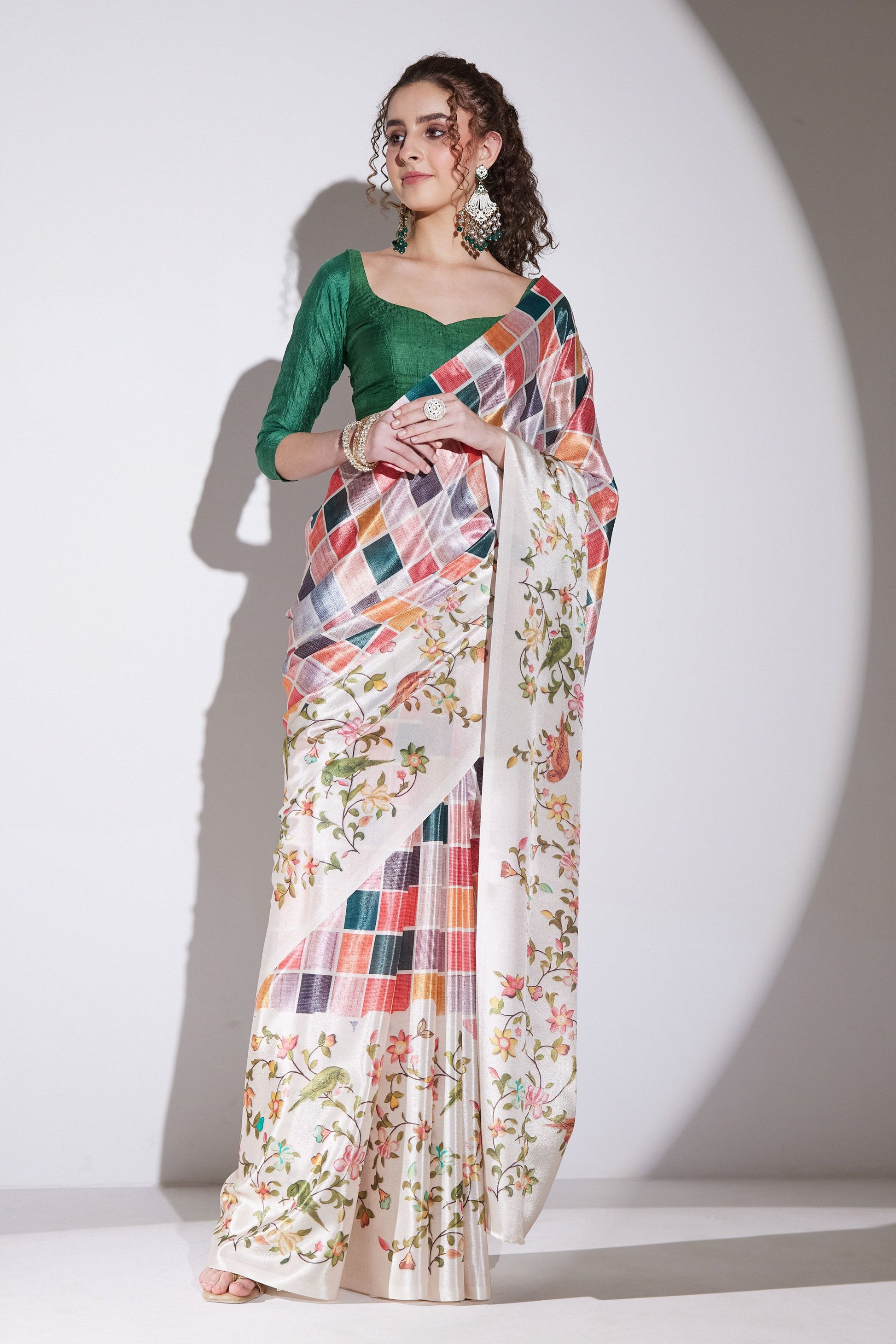 Elegant Multi Silk Blend Designer Printed Saree for Women