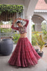 Grateful Maroon Bandhani Printed Designer Lehenga Choli Set with Blouse for Navratri