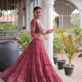 Grateful Maroon Bandhani Printed Designer Lehenga Choli Set with Blouse for Navratri