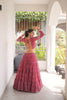 Grateful Maroon Bandhani Printed Designer Lehenga Choli Set with Blouse for Navratri