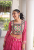 Trendy Rani Pink Bandhani Printed Designer Lehenga Choli Set with Blouse for Navratri