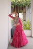 Trendy Rani Pink Bandhani Printed Designer Lehenga Choli Set with Blouse for Navratri