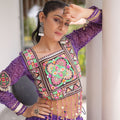 Traditional Purple Bandhani Printed Designer Lehenga Choli Set with Blouse for Navratri