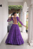 Traditional Purple Bandhani Printed Designer Lehenga Choli Set with Blouse for Navratri