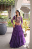 Traditional Purple Bandhani Printed Designer Lehenga Choli Set with Blouse for Navratri