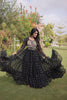 Stunning Black Faux Georgette Bandhani Printed Designer Gown for Navratri