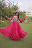 Gorgeous Rani Pink Faux Georgette Bandhani Printed Designer Gown for Navratri