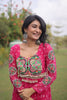 Gorgeous Rani Pink Faux Georgette Bandhani Printed Designer Gown for Navratri