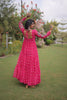 Gorgeous Rani Pink Faux Georgette Bandhani Printed Designer Gown for Navratri
