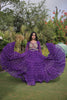 Stylish Purple Faux Georgette Bandhani Printed Designer Gown for Navratri