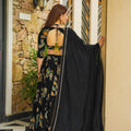 Awesome Black French Crepe Digital Printed Designer Lehenga Choli Set with Dupatta