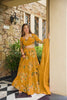 Gorgeous Mustard Yellow French Crepe Digital Printed Designer Lehenga Choli Set with Dupatta